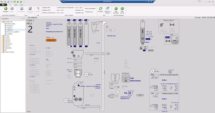 Aperçu d'une page de l'interface visuel